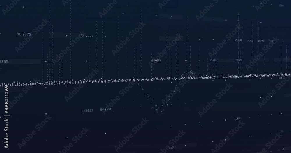 Poster animation of data processing on black background