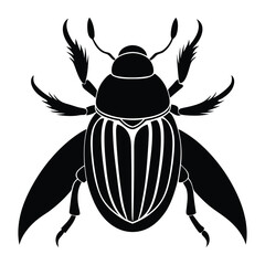 A black and white beetle illustration, Beetle icon Silhouette