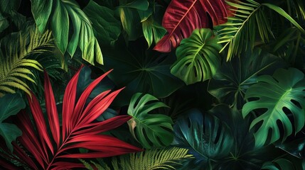 Fototapeta premium Vibrant Tropical Leaves