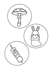 Christmas set for colouring 