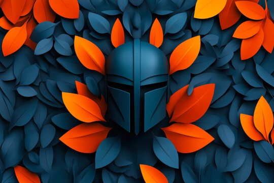 Knight mode with abstract armor and vibrant foliage design