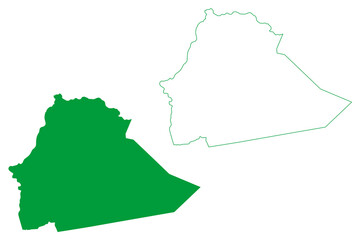 Brejolandia municipality (Bahia state, Municipalities of Brazil, Federative Republic of Brazil) map vector illustration, scribble sketch Brejolandia map