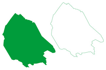 Brejoes municipality (Bahia state, Municipalities of Brazil, Federative Republic of Brazil) map vector illustration, scribble sketch Brejoes map