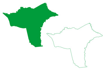 Brumado municipality (Bahia state, Municipalities of Brazil, Federative Republic of Brazil) map vector illustration, scribble sketch Brumado map