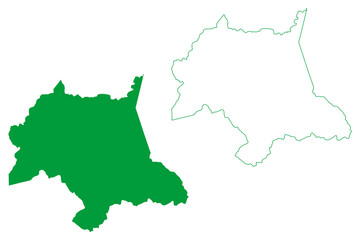 Obraz premium Buerarema municipality (Bahia state, Municipalities of Brazil, Federative Republic of Brazil) map vector illustration, scribble sketch Buerarema map