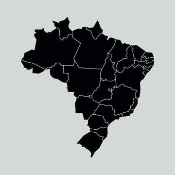 recommend clip art: brazil map with regions isolated on white background. Map of brazil. Vector illustration