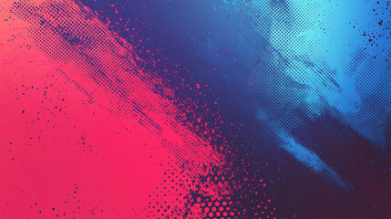 "Abstract sports background featuring a blue and red gradient brushstroke with a grunge effect and halftone details, perfect for poster or banner design."