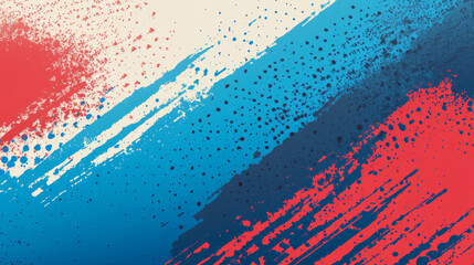 "Abstract sports background featuring a blue and red gradient brushstroke with a grunge effect and halftone details, perfect for poster or banner design."