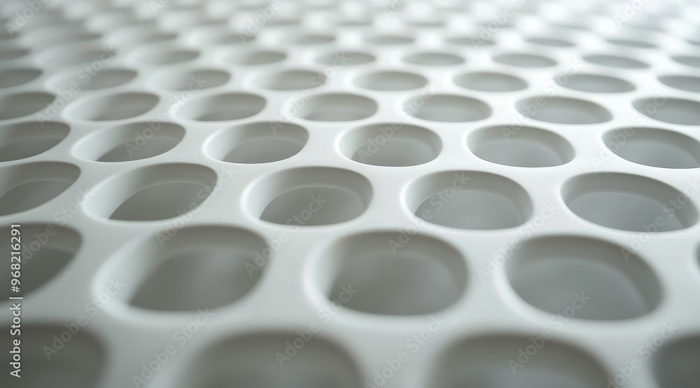 Poster intricate close-up of white porous material showcasing unique cellular structure in soft light