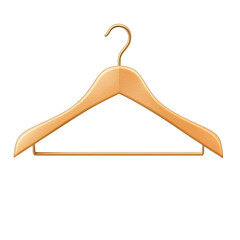 A close-up view of a wooden hanger, perfect for organizing clothes and enhancing wardrobe aesthetics. transparent background