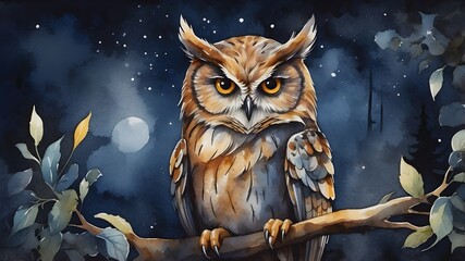 painting of owl