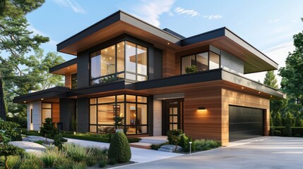 Fototapeta premium Modern House with a Contemporary Design