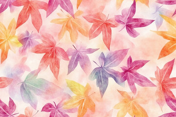 Fototapeta premium Stylish Autumn pattern. Watercolor floral seamless pattern for textiles, backgrounds, web design, crafts paper, and more