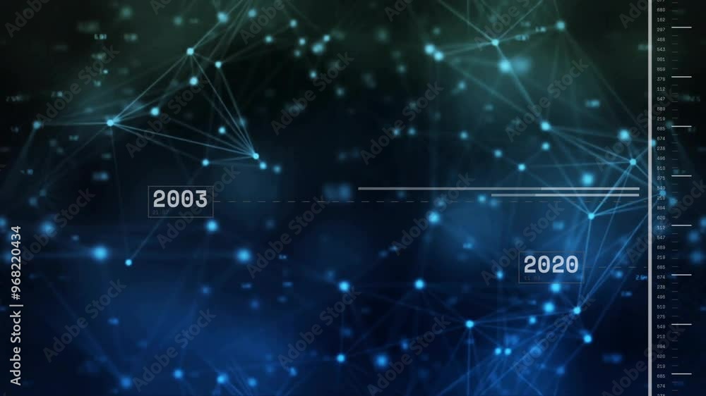Poster animation of shapes moving over data processing