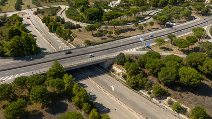 Aerial view of the ring road of Bari, Puglia, Italy.