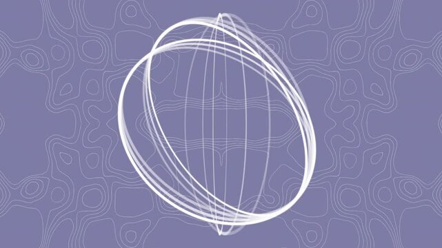 Animation of white circles spinning over shapes moving