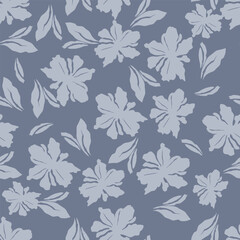 Flowers seamless pattern. vector illustration. Abstract flowers, floral vector with leaves