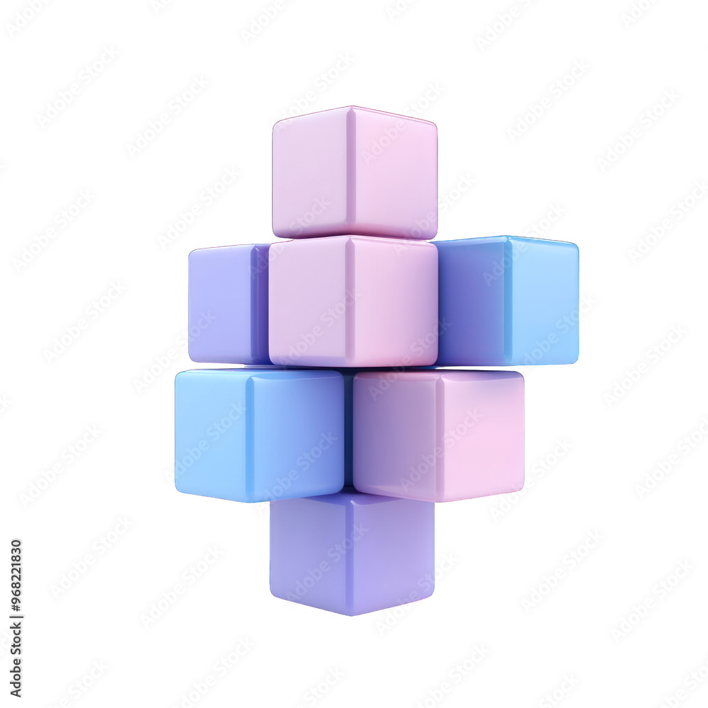 Poster a modern 3d rendering of colorful blocks, showcasing creativity and design in a digital format, perf