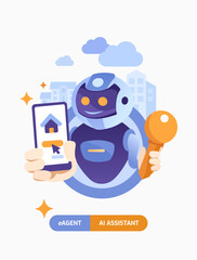 AI real estate assistant, robot performs repetitive tasks, scheduling property viewings, drafting emails, responding to inquiries, recommending properties that match the agent's specific criteria