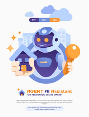 AI real estate assistant, robot performs repetitive tasks, scheduling property viewings, drafting emails, responding to inquiries, recommending properties that match the agent's specific criteria