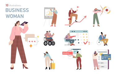 business woman. Flat Vector Illustration