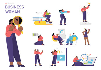 business woman. Flat Vector Illustration