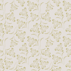 Colorful flowers and branchs whit shadow on a white backgeound.