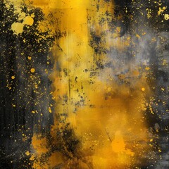 AI-generated abstract oil painting with a grunge background in yellow, gray, and black, highlighted