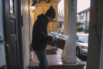 Deliveryman delivered package to your home