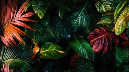 Naklejka premium Tropical Leaf Pattern