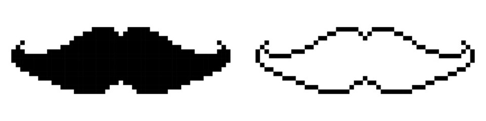 Obraz premium Mustache icon pixel art simple design