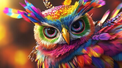 Obraz premium A Colorful Owl