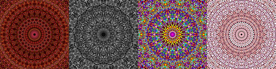 Obraz premium Geometric floral mandala background collection