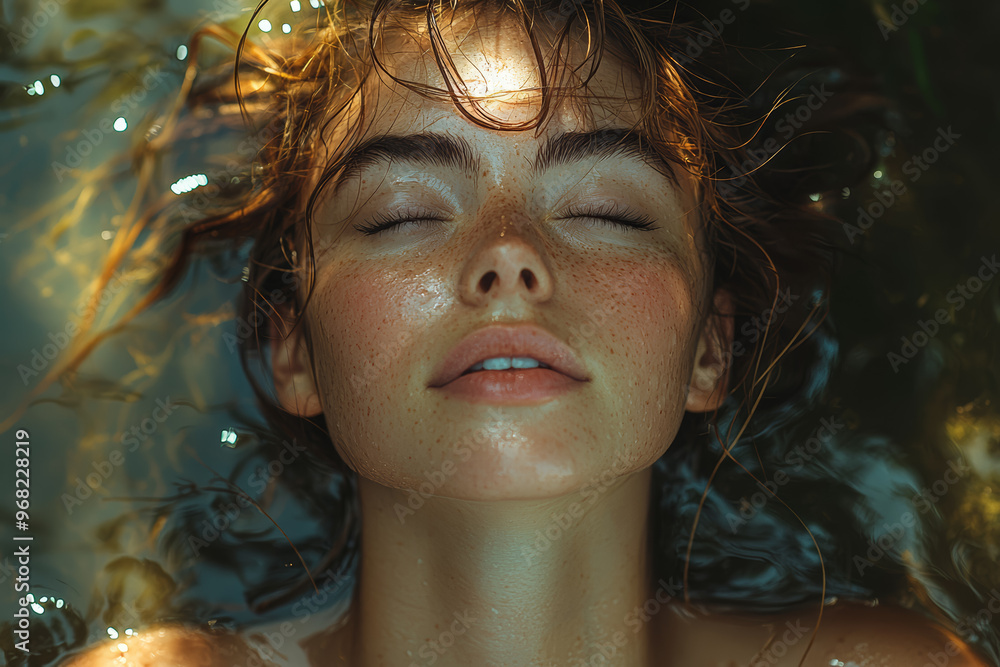 Poster a person with a look of relief, taking a deep breath after completing a stressful task. concept of r