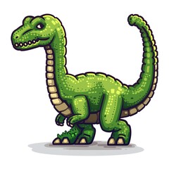 Hadrosaurus 8-bit fantasy animal cartoon isolated whitebackground