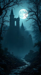 Fototapeta premium Enchanted Moonlit Castle