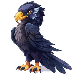 Hawk Darkness element animal cartoon isolated whitebackground 16:9