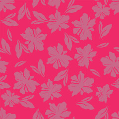 Flowers seamless pattern. vector illustration. Abstract flowers, floral vector with leaves