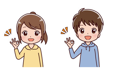 私服の子供のイラスト