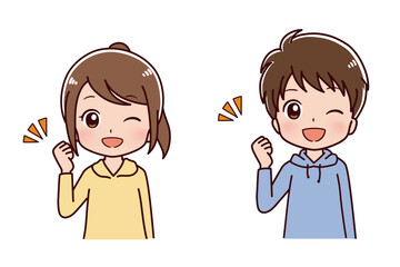 私服の子供のイラスト