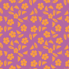 Flowers seamless pattern. vector illustration. Abstract flowers, floral vector with leaves