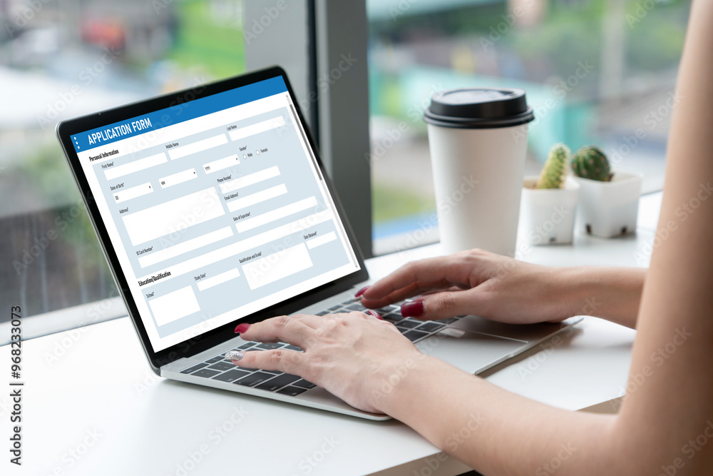 Aufkleber online application form for modish registration on the internet website