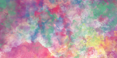 Abstract Colorful Smokey Cloud Shades Aquarelle Background. Hand Painted Watercolor splashes on Parchment Paper Background for Website, Wallpaper, Fabric Printing, Brochures & Luxury/Premium Packaging