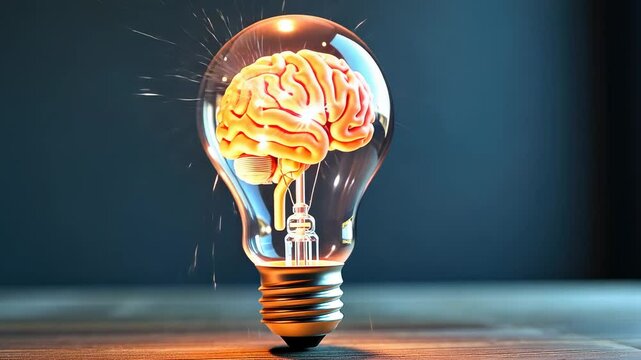 Video of a Brain Electrified by Neural Sparks Representing Mental Function and Innovation