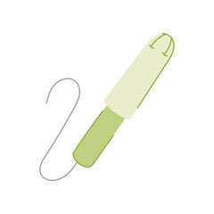 cotton tampon cartoon. biodegradable flow, insertion convenience, discreet compact cotton tampon sign. isolated symbol vector illustration