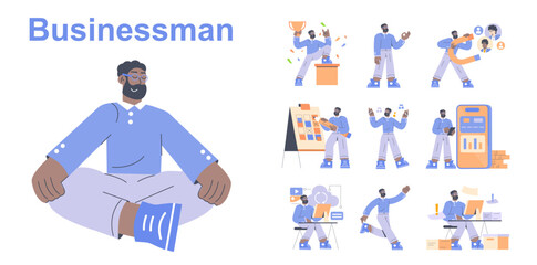 Businessman. Flat Vector Illustration
