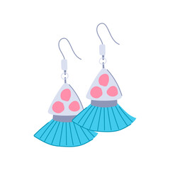accessories tassel earrings cartoon. style trend, handmade chic, elegant colorful accessories tassel earrings sign. isolated symbol vector illustration