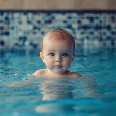 baby in the pool