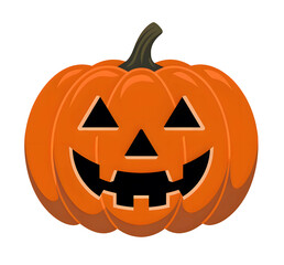 Fototapeta premium Classic Smiling Jack-O'-Lantern with Triangle Eyes on Transparent Background