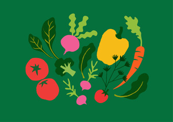 Organic vegetables illustration